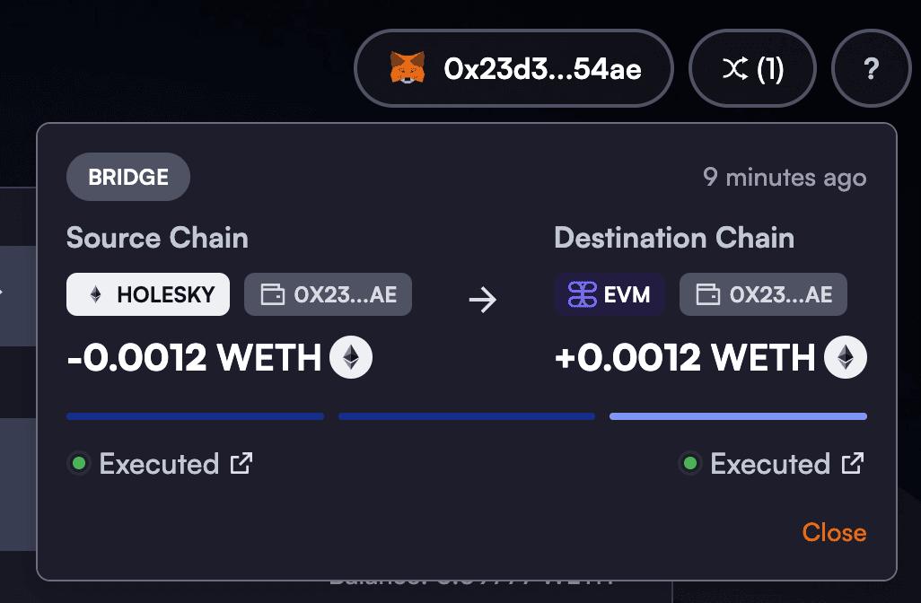 Transaction Status Toast Notification